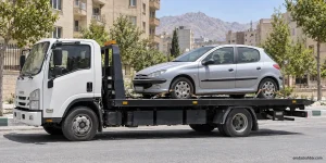 امداد خودرو حکیمیه؛ حمل پژو ۲۰۶ با خودروبر کفی